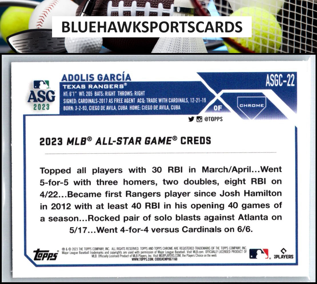 2023 Topps Chrome Update #ASGC-22 Adolis García 2023 All-Star Game
