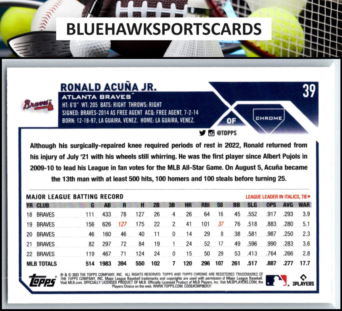 2023 Topps Chrome #39 Ronald Acuña Jr.