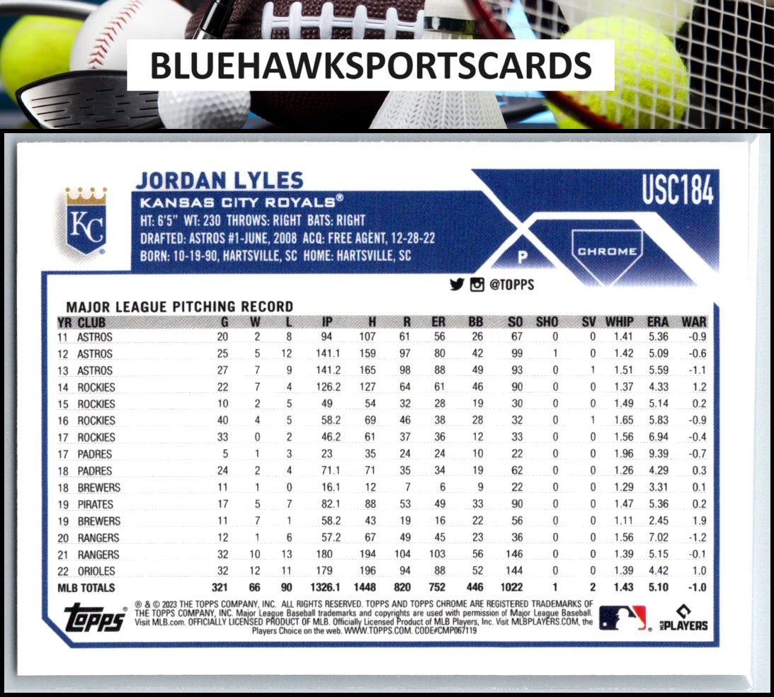 2023 Topps Chrome Update #USC184 Jordan Lyles