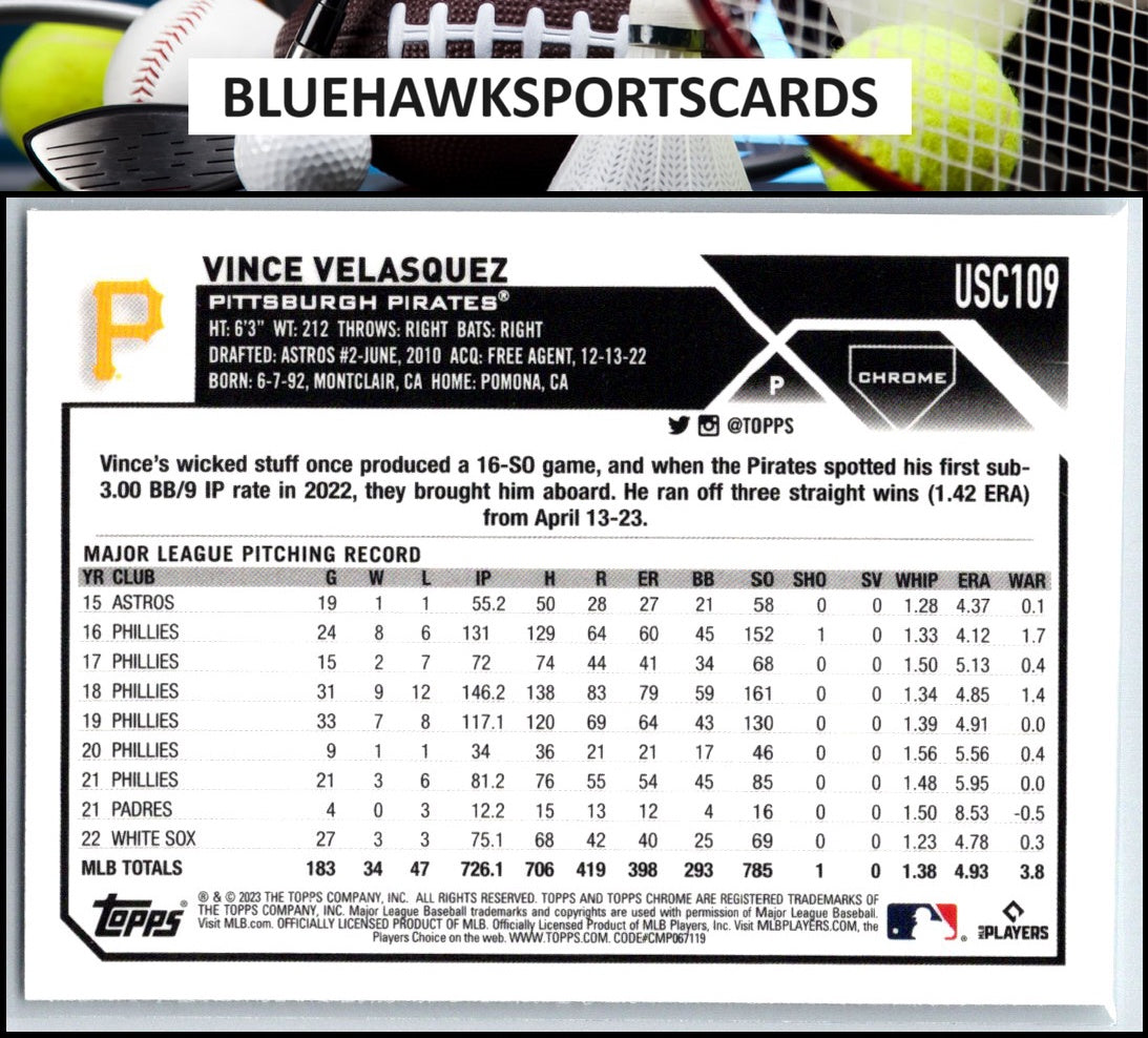 2023 Topps Chrome Update #USC109 Vince Velasquez