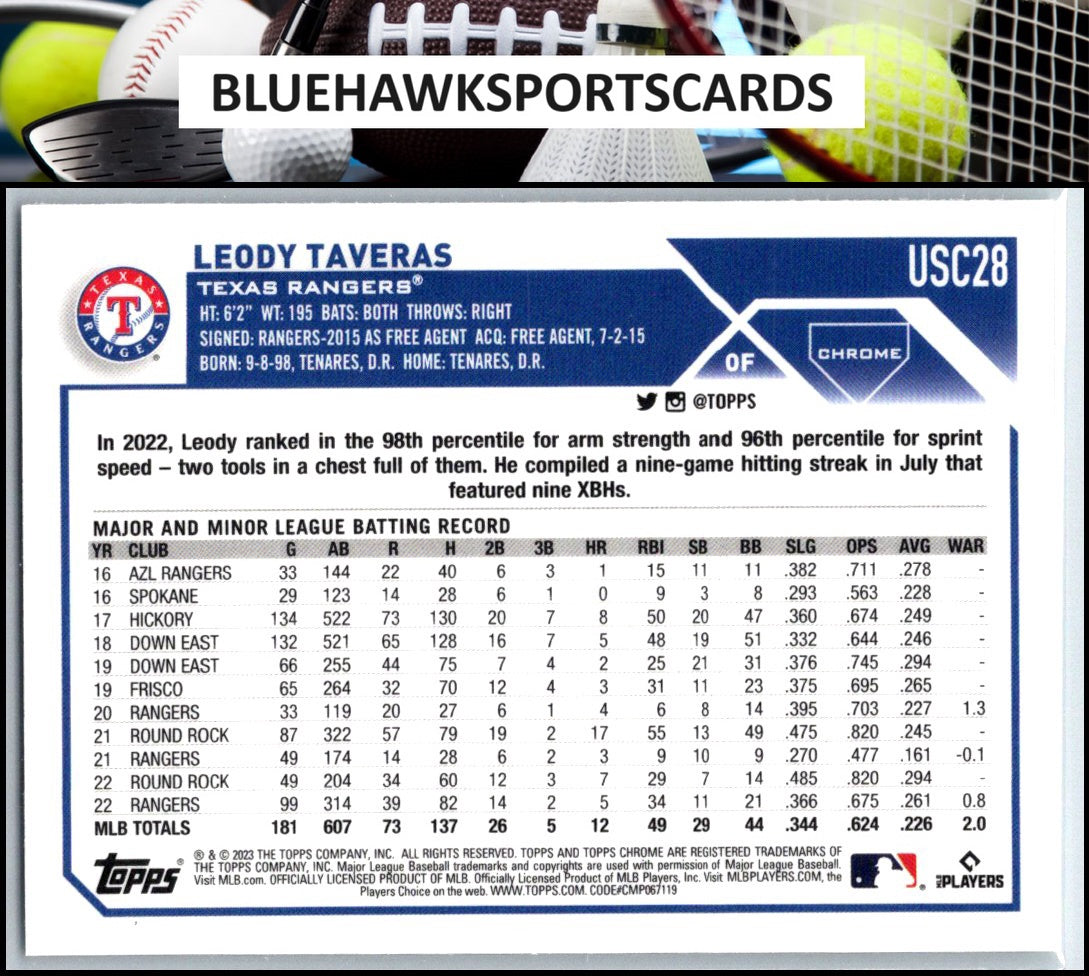 2023 Topps Chrome Update #USC28 Leody Taveras