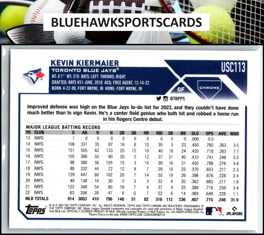 2023 Topps Chrome Update #USC113 Kevin Kiermaier