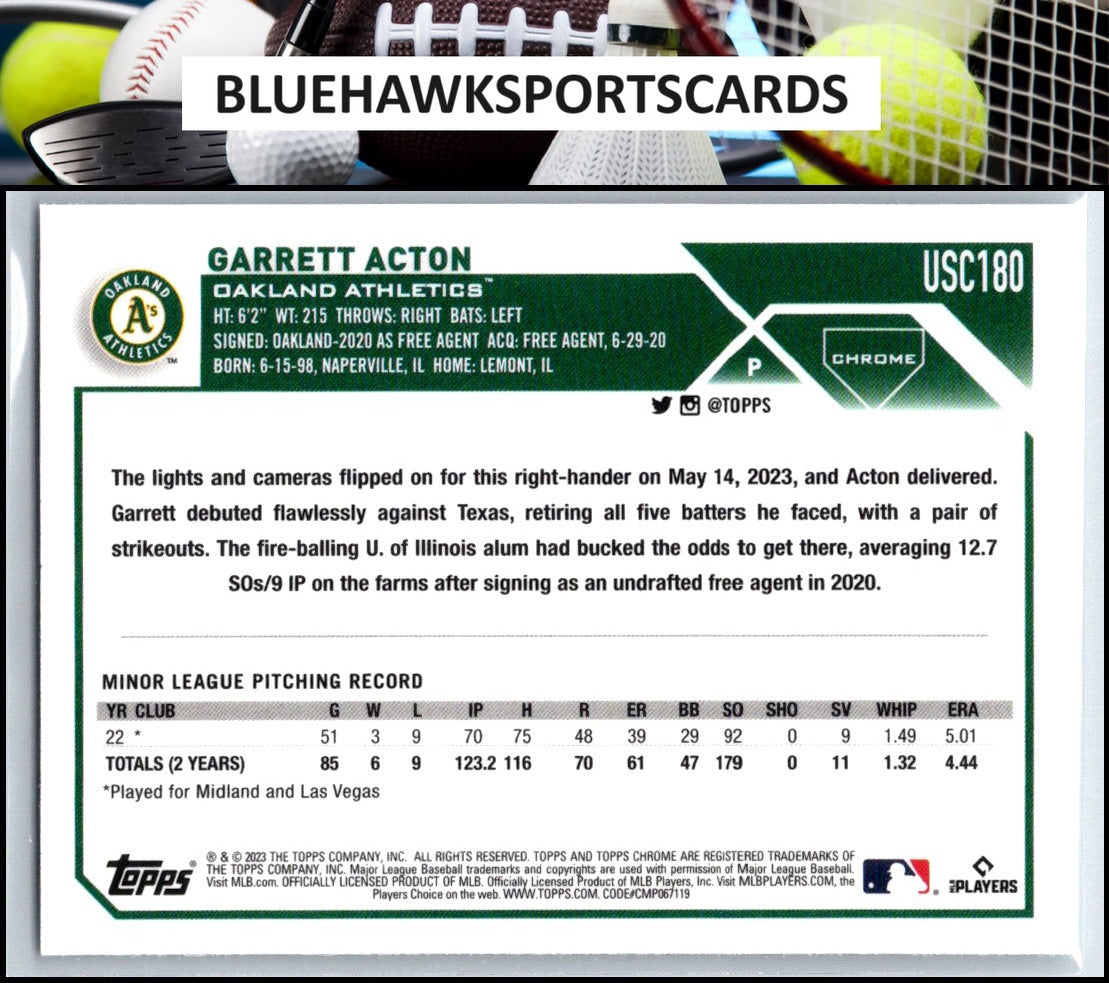 2023 Topps Chrome Update #USC180 Garrett Acton