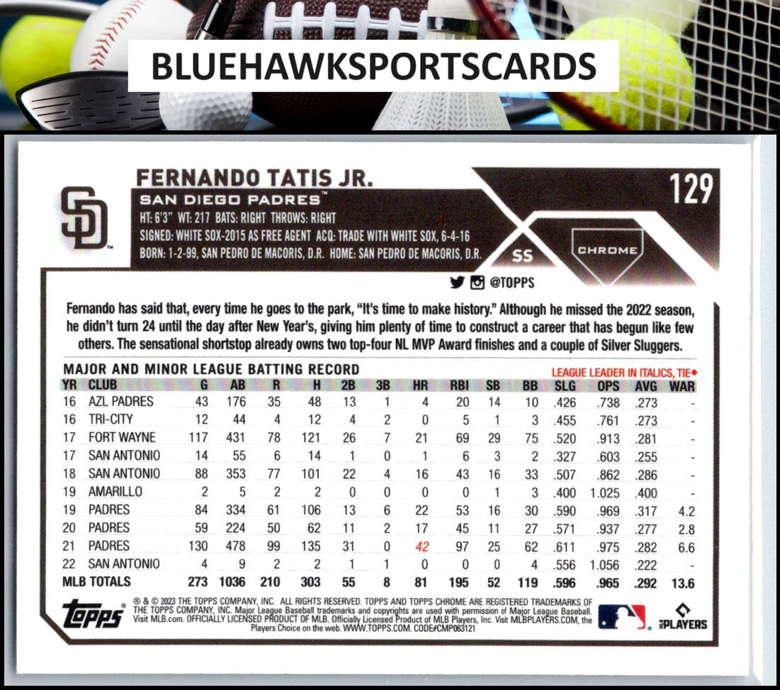 2023 Topps Chrome #129 Fernando Tatis Jr.