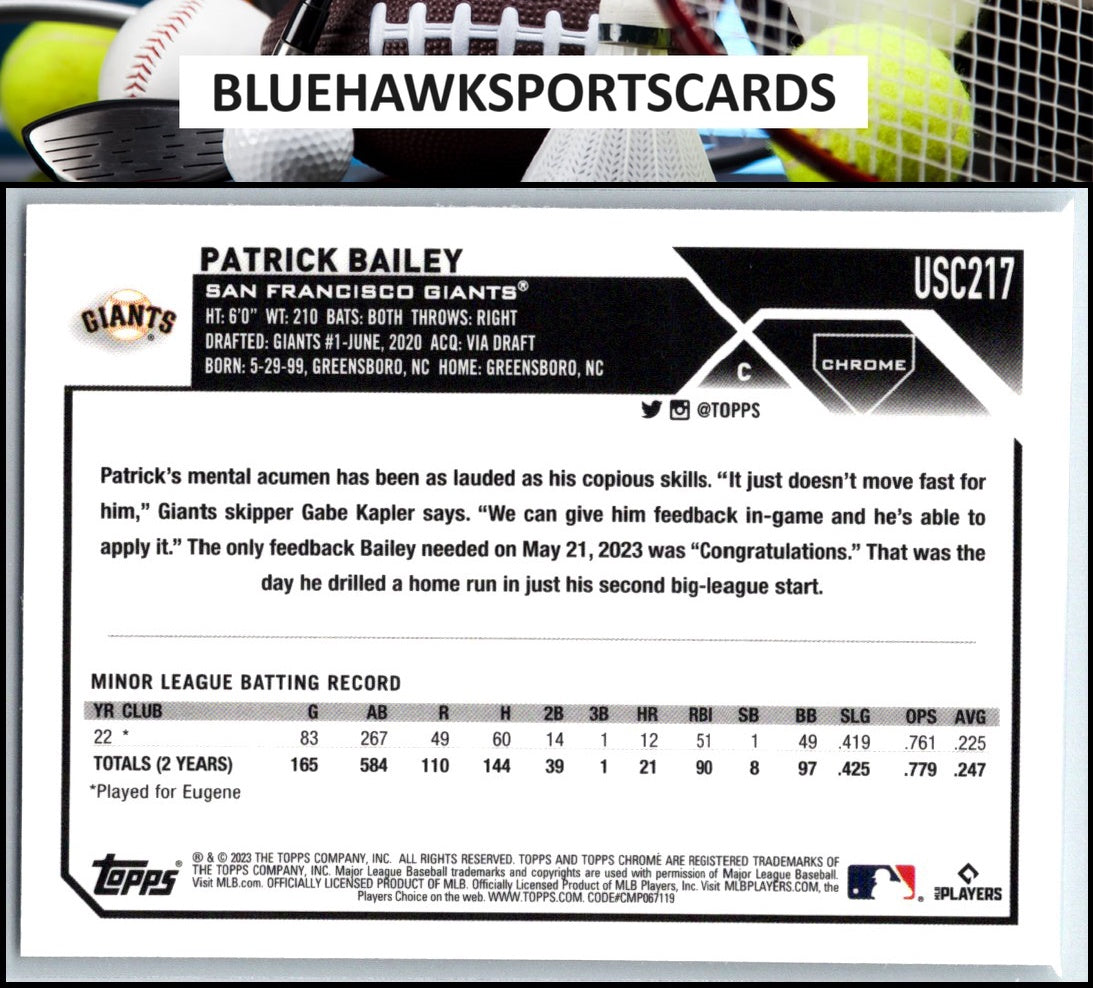 2023 Topps Chrome Update #USC217 Patrick Bailey