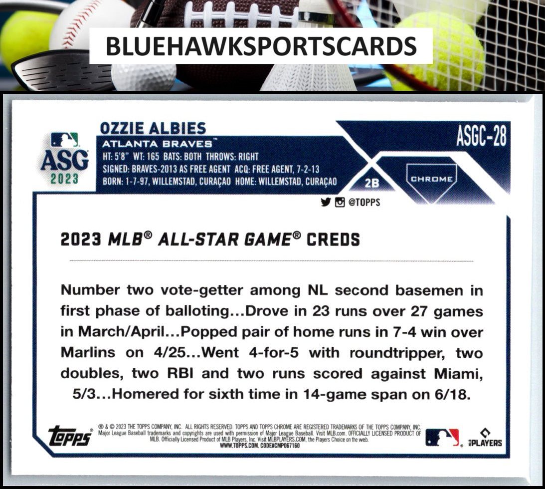 2023 Topps Chrome Update #ASGC-28 Ozzie Albies 2023 All-Star Game
