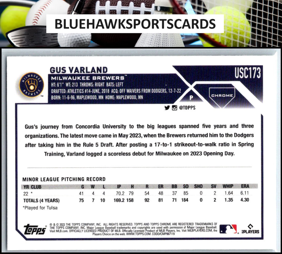 2023 Topps Chrome Update #USC173 Gus Varland