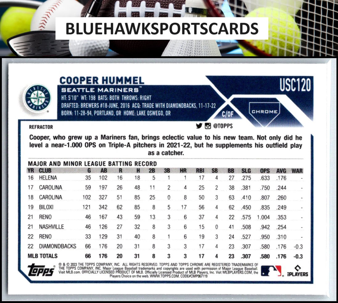 2023 Topps Chrome Update #USC120 Cooper Hummel Refractor