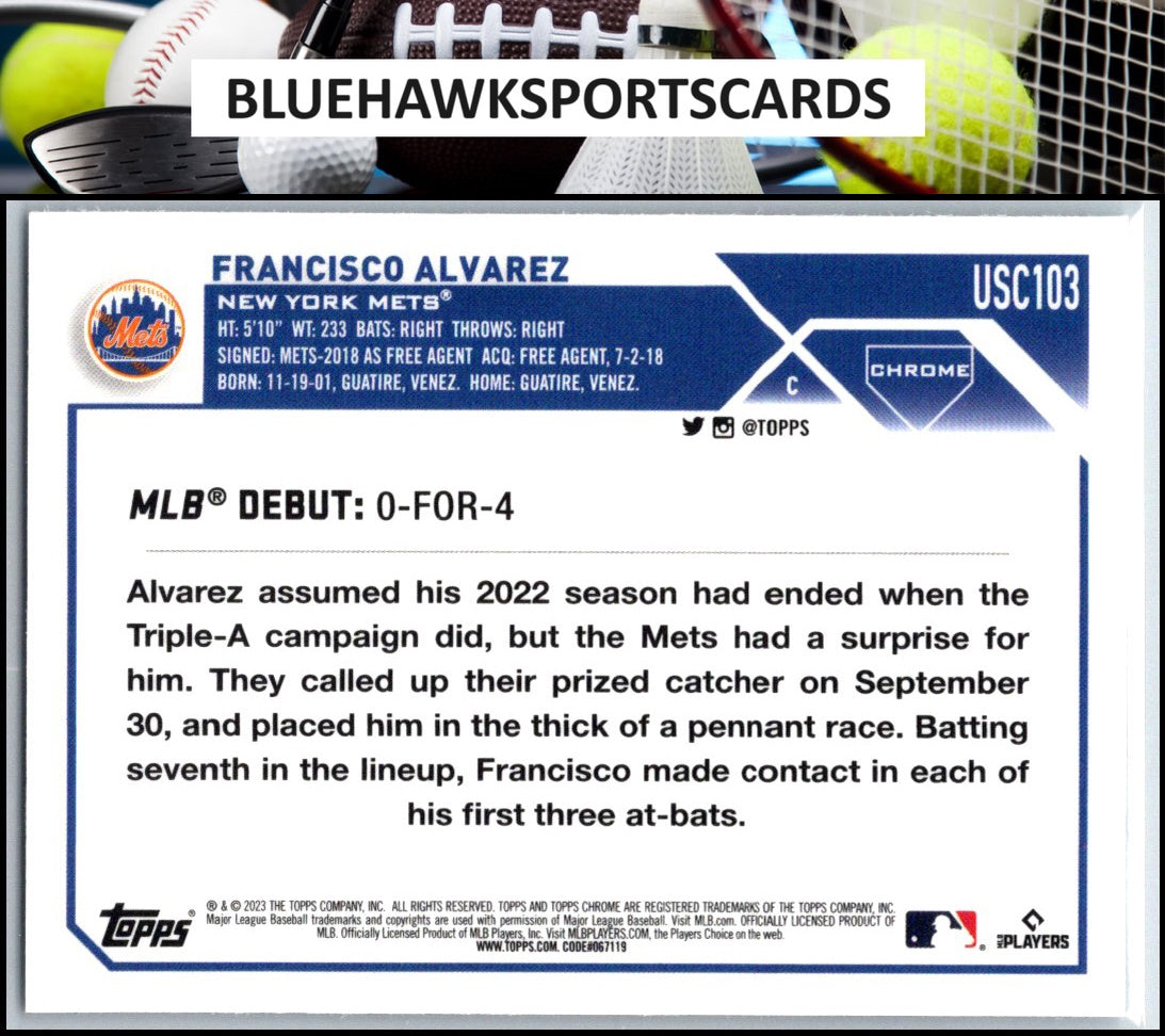 2023 Topps Chrome Update #USC103 Francisco Alvarez