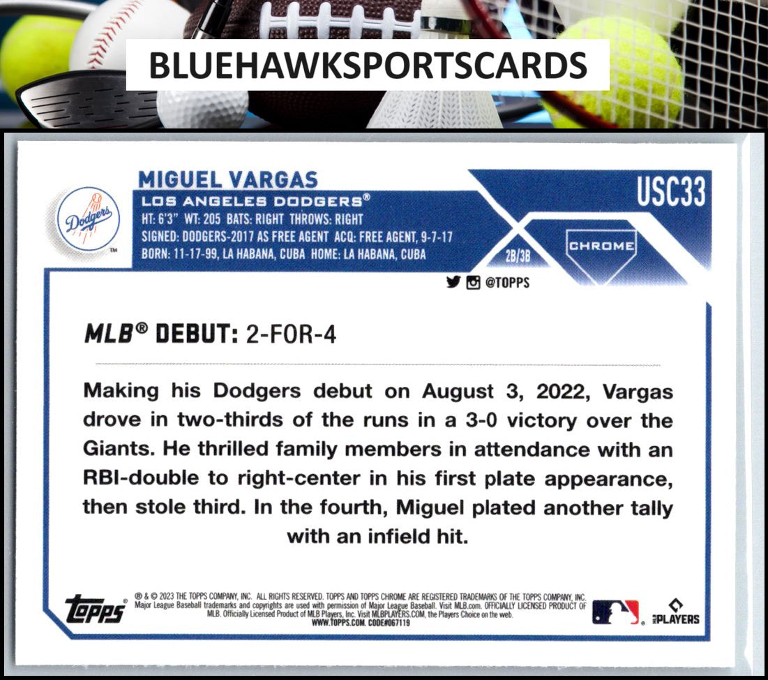 2023 Topps Chrome Update #USC33 Miguel Vargas