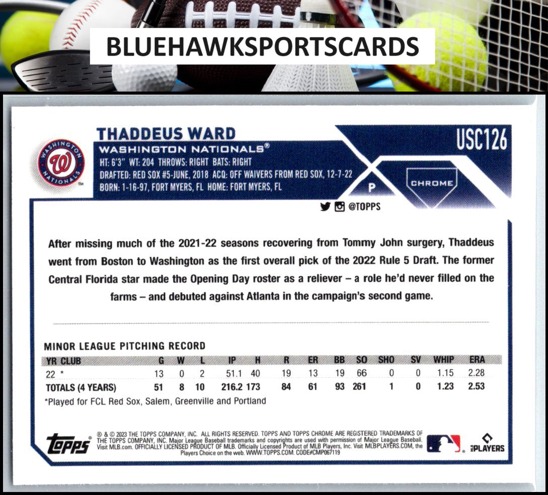 2023 Topps Chrome Update #USC126 Thaddeus Ward