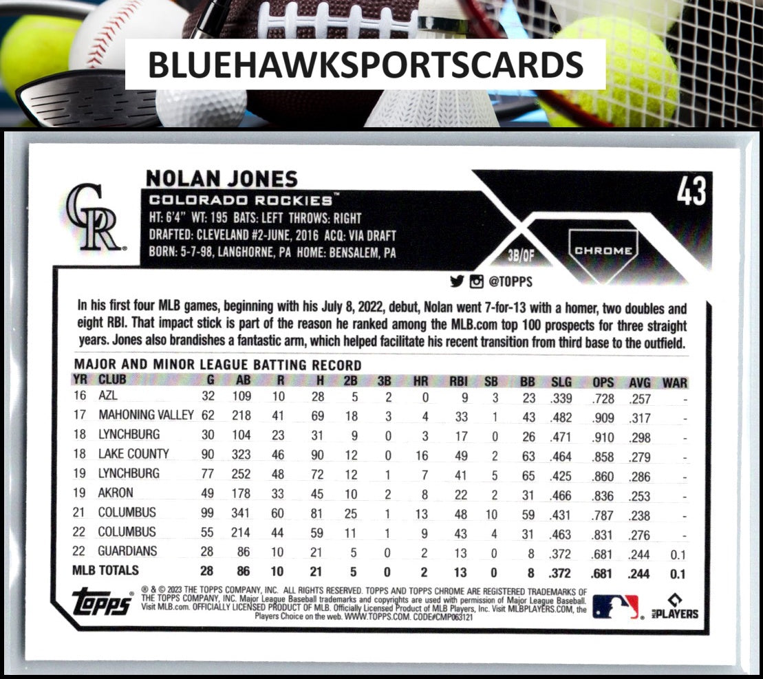2023 Topps Chrome #43 Nolan Jones