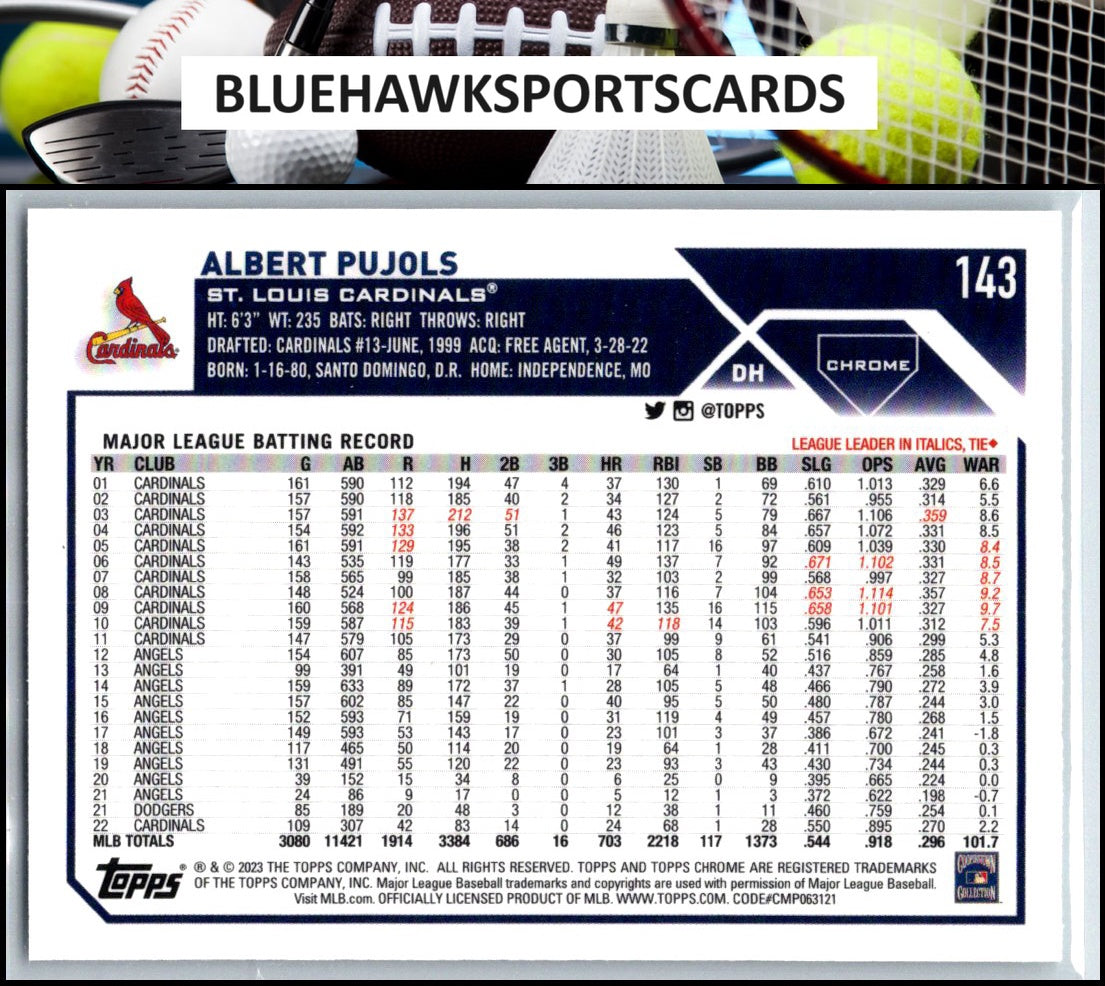 2023 Topps Chrome #143 Albert Pujols