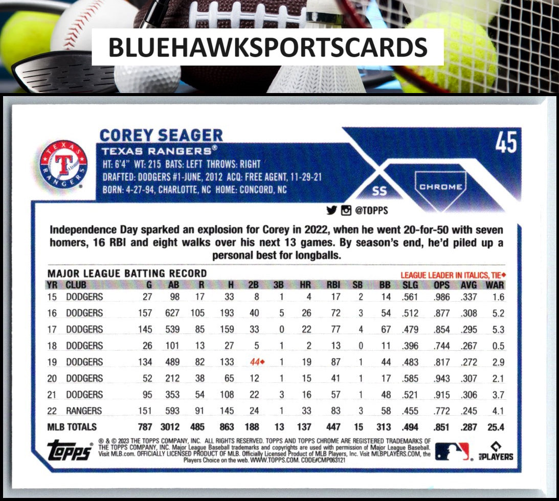 2023 Topps Chrome #45 Corey Seager
