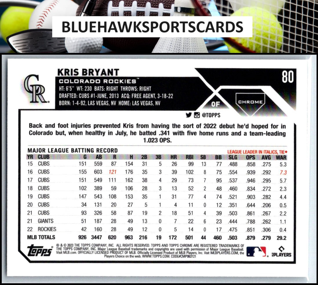 2023 Topps Chrome #80 Kris Bryant