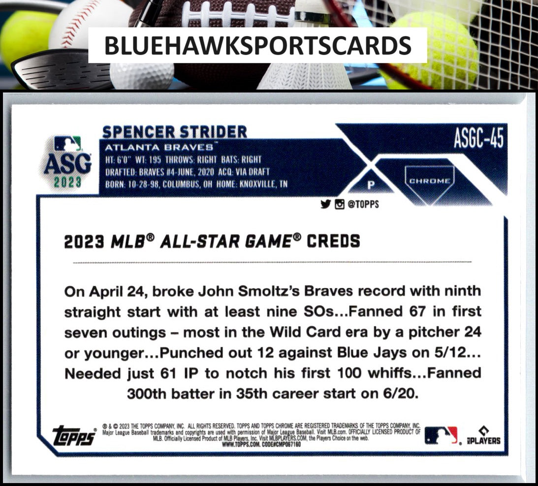 2023 Topps Chrome Update #ASGC-45 Spencer Strider 2023 All-Star Game