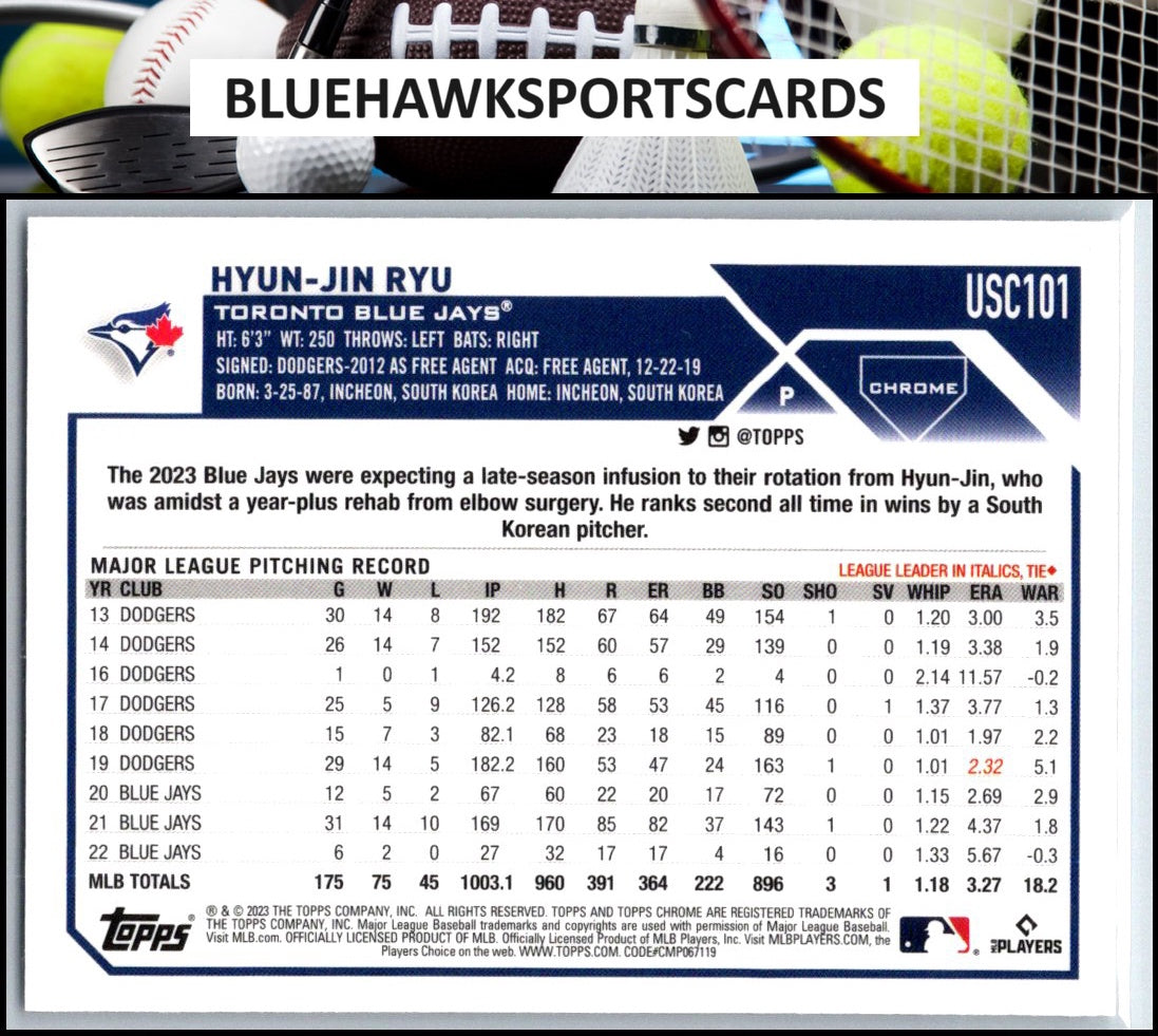 2023 Topps Chrome Update #USC101 Hyun-Jin Ryu
