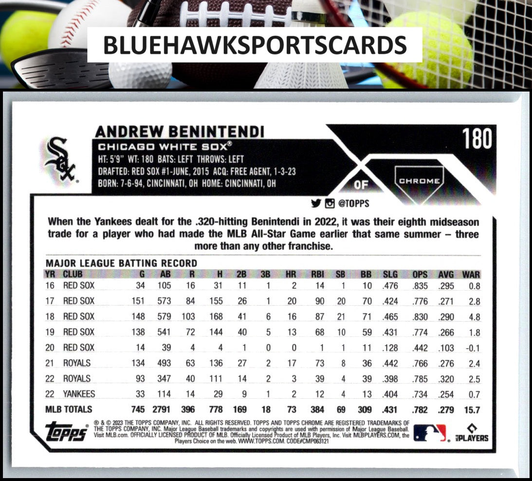 2023 Topps Chrome #180 Andrew Benintendi