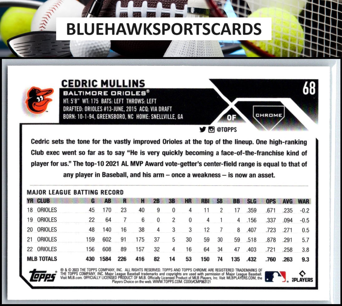 2023 Topps Chrome #68 Cedric Mullins