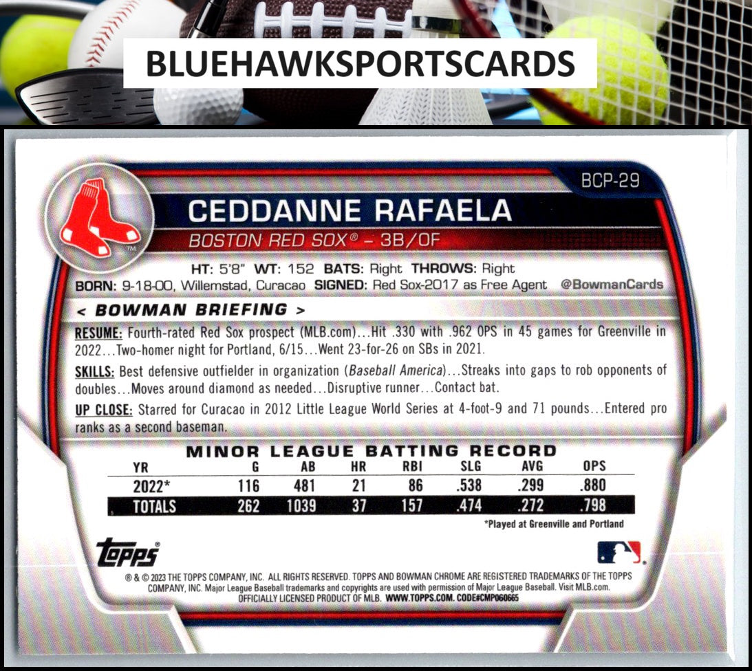 2023 Bowman #BCP-29 Ceddanne Rafaela Chrome Prospects