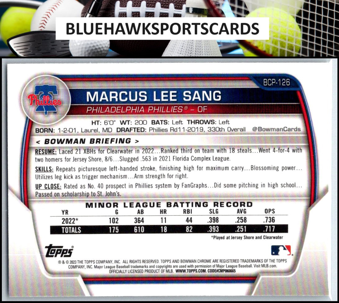 2023 Bowman #BCP-126 Marcus Lee Sang Chrome Prospects