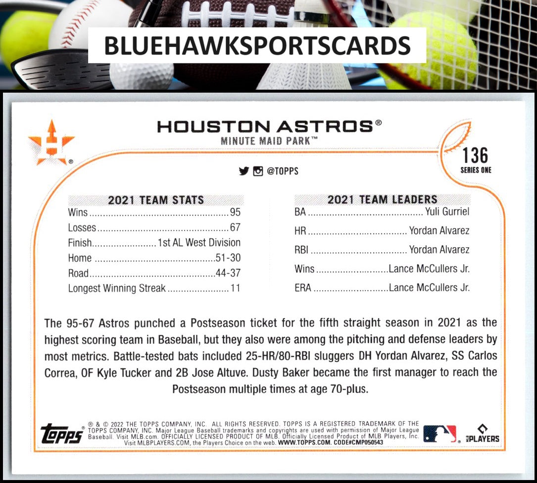 2022 Topps #136 Houston Astros
