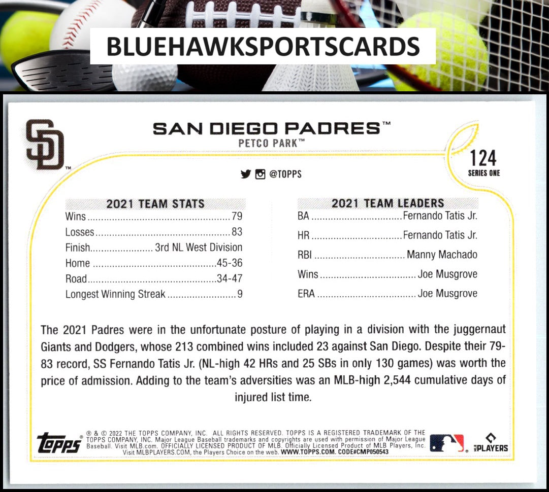 2022 Topps #124 San Diego Padres