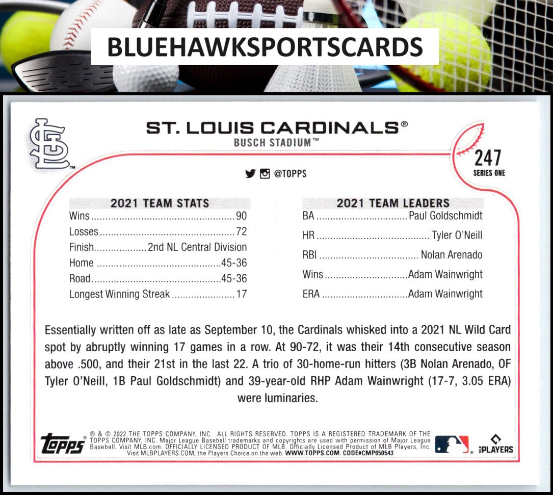 2022 Topps #247 St. Louis Cardinals