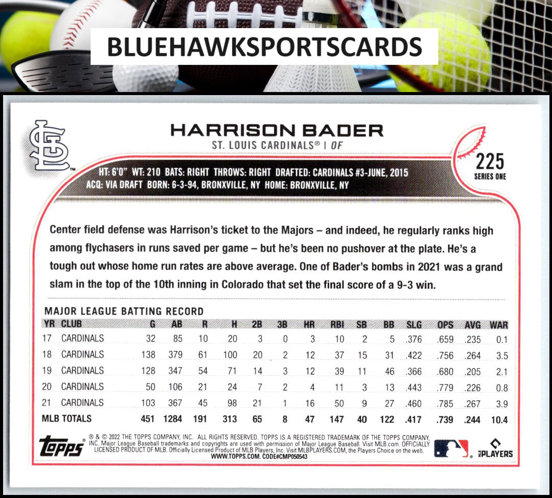 2022 Topps #225 Harrison Bader