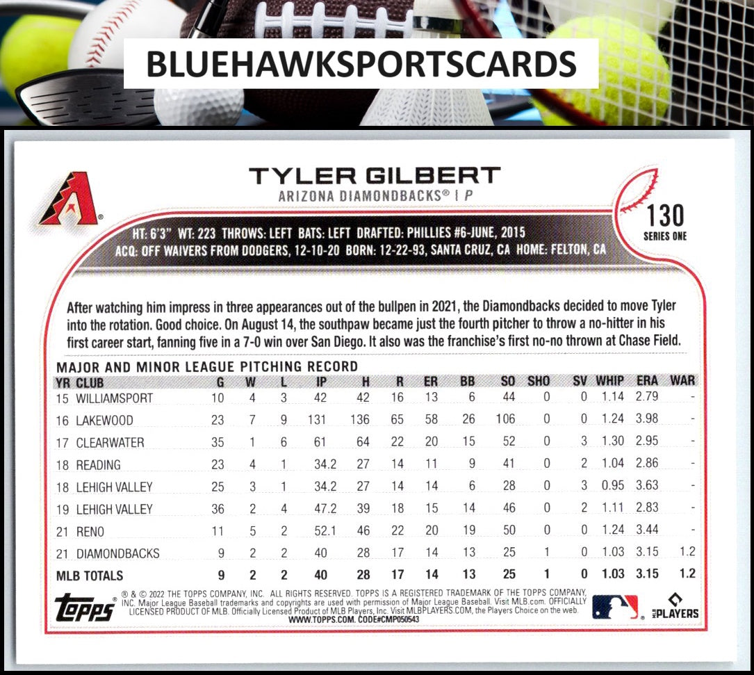 2022 Topps #130 Tyler Gilbert