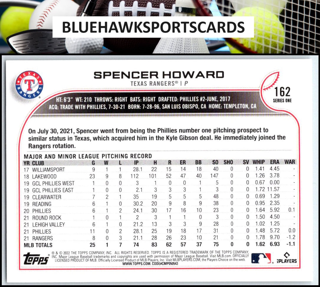 2022 Topps #162 Spencer Howard
