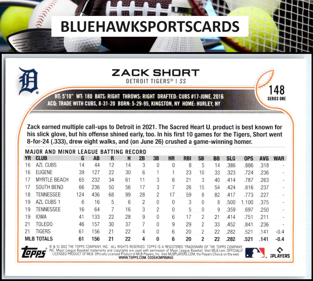 2022 Topps #148 Zack Short