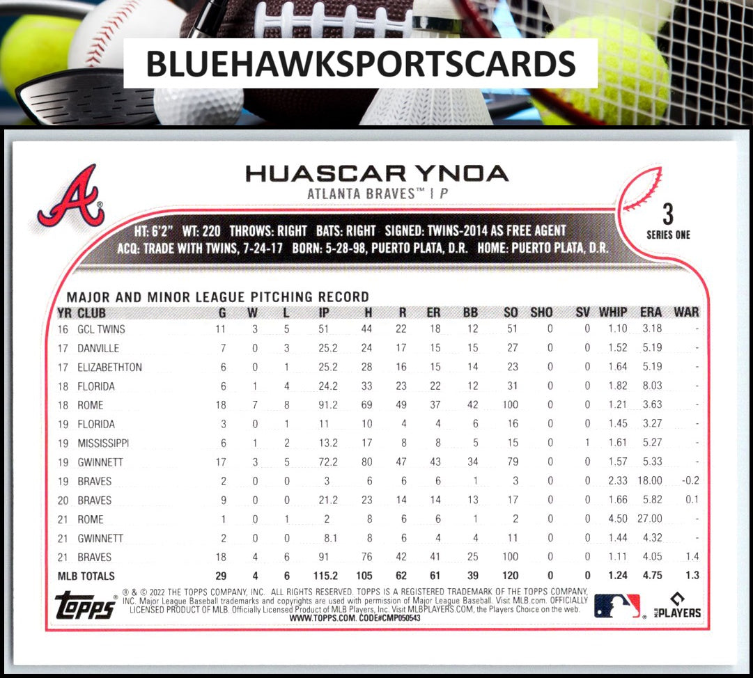 2022 Topps #3 Huascar Ynoa