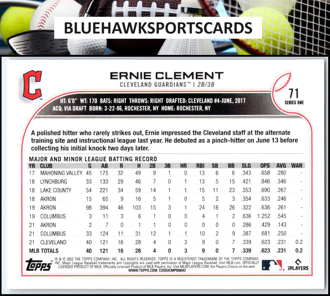 2022 Topps #71 Ernie Clement
