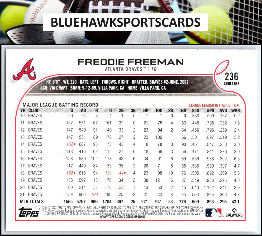2022 Topps #236 Freddie Freeman
