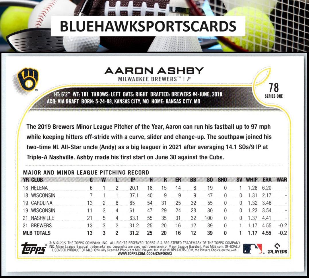 2022 Topps #78 Aaron Ashby