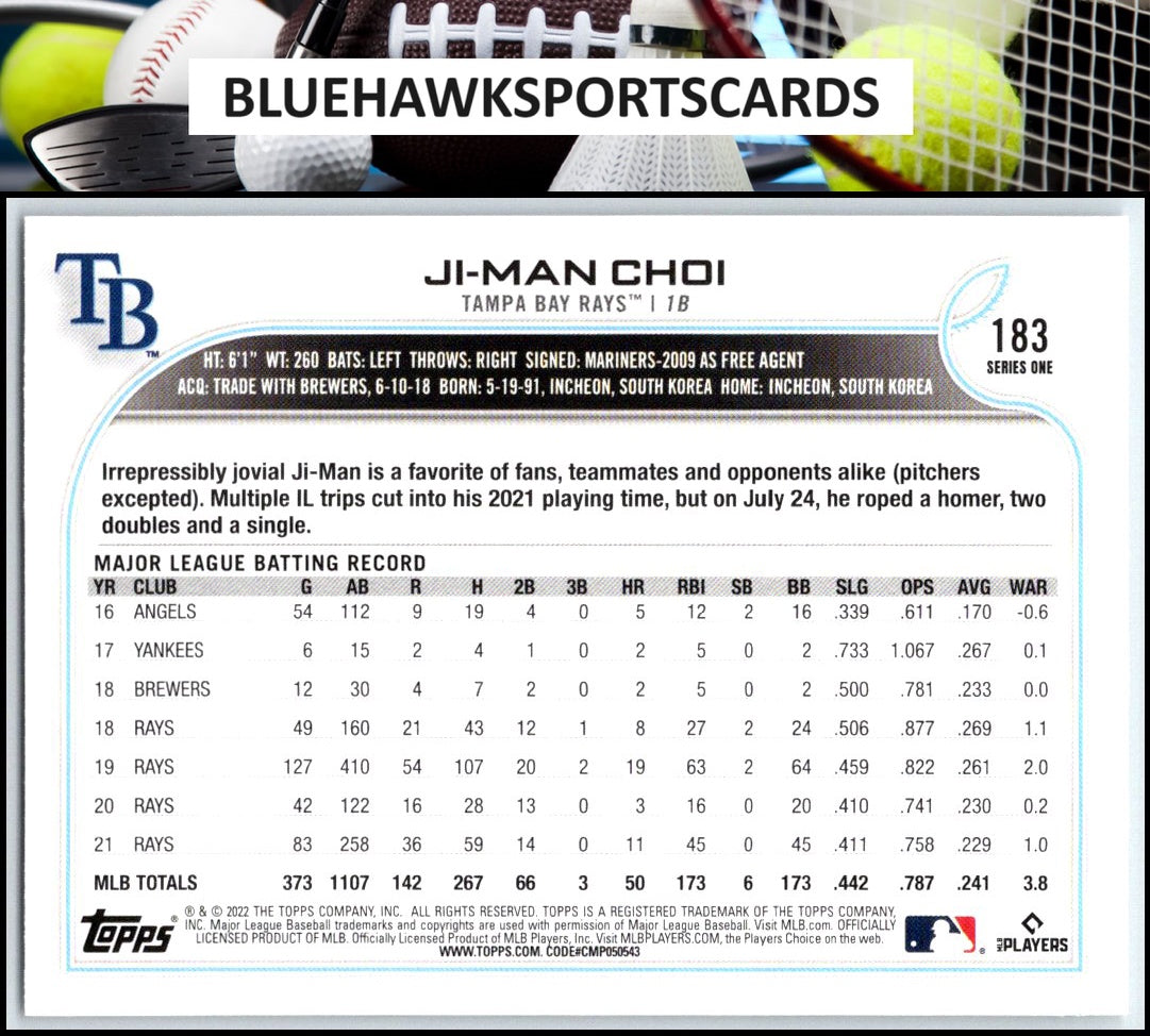 2022 Topps #183 Ji-Man Choi