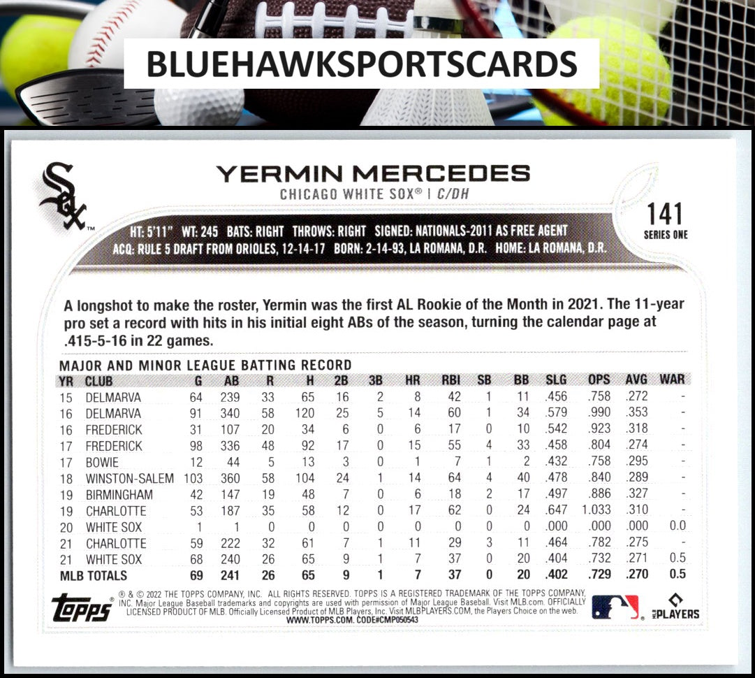 2022 Topps #141 Yermin Mercedes