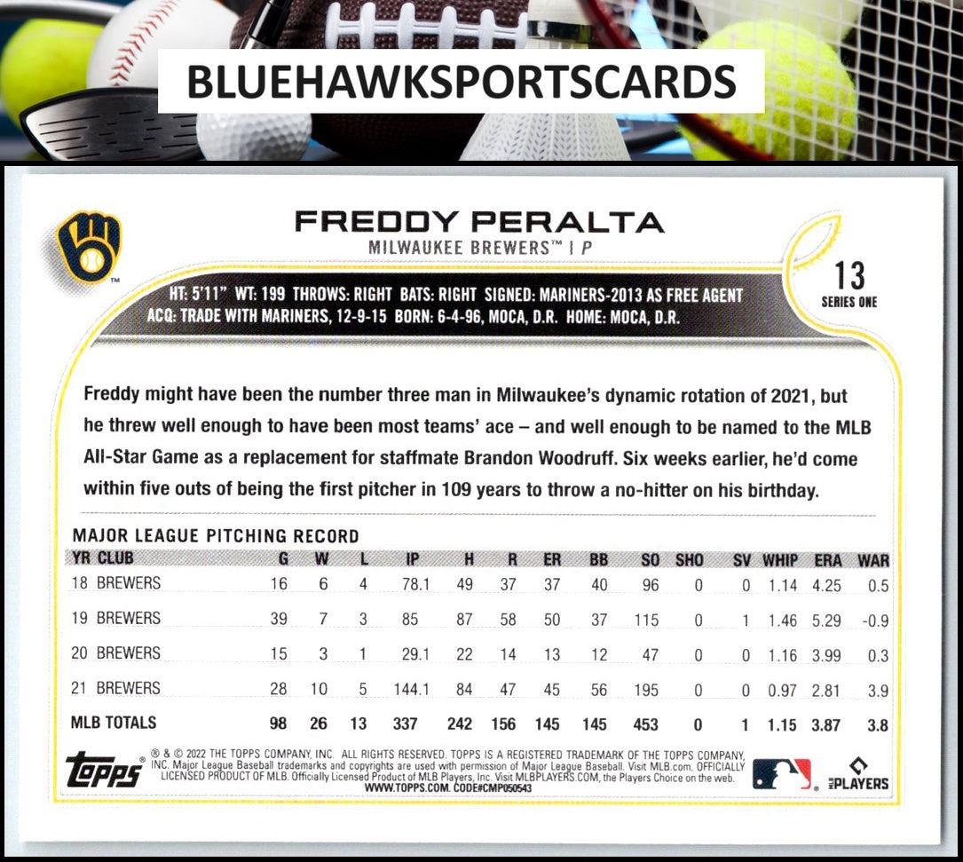 2022 Topps #13 Freddy Peralta