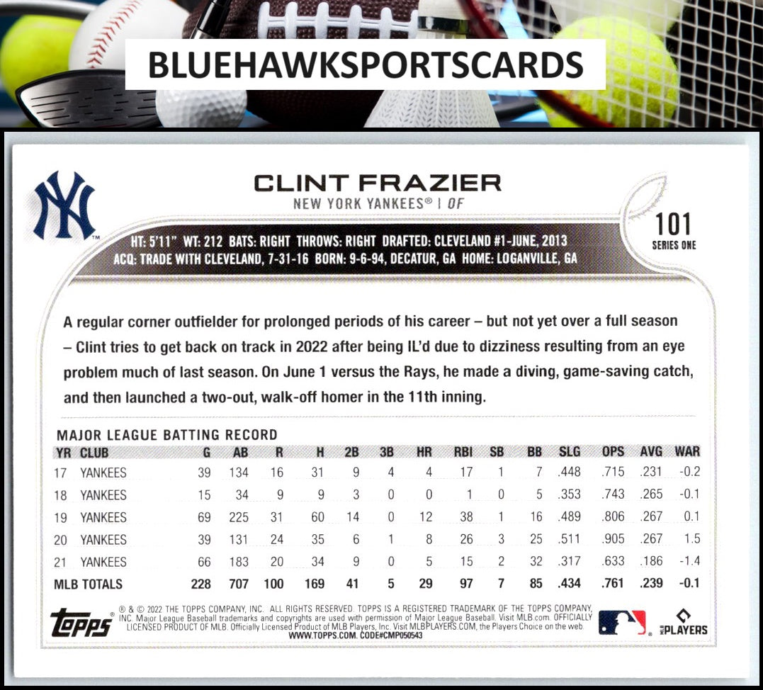 2022 Topps #101 Clint Frazier