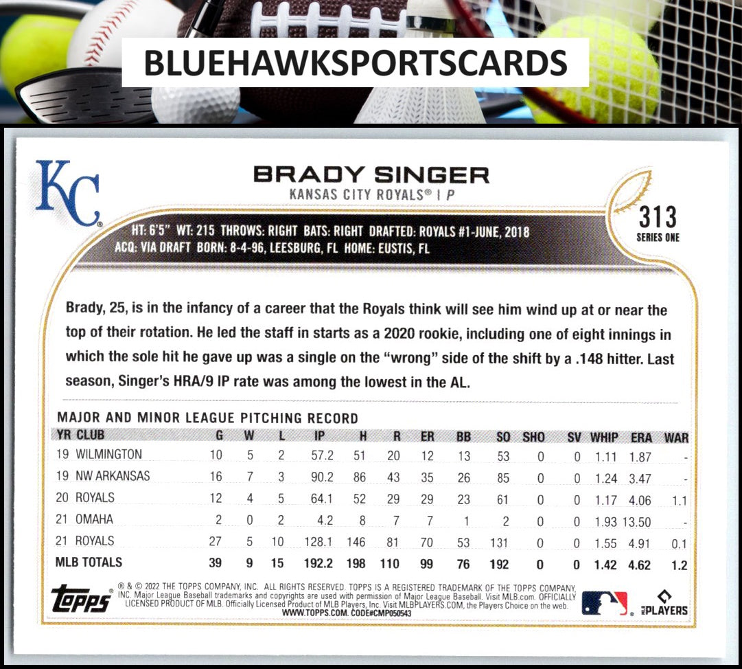 2022 Topps #313 Brady Singer
