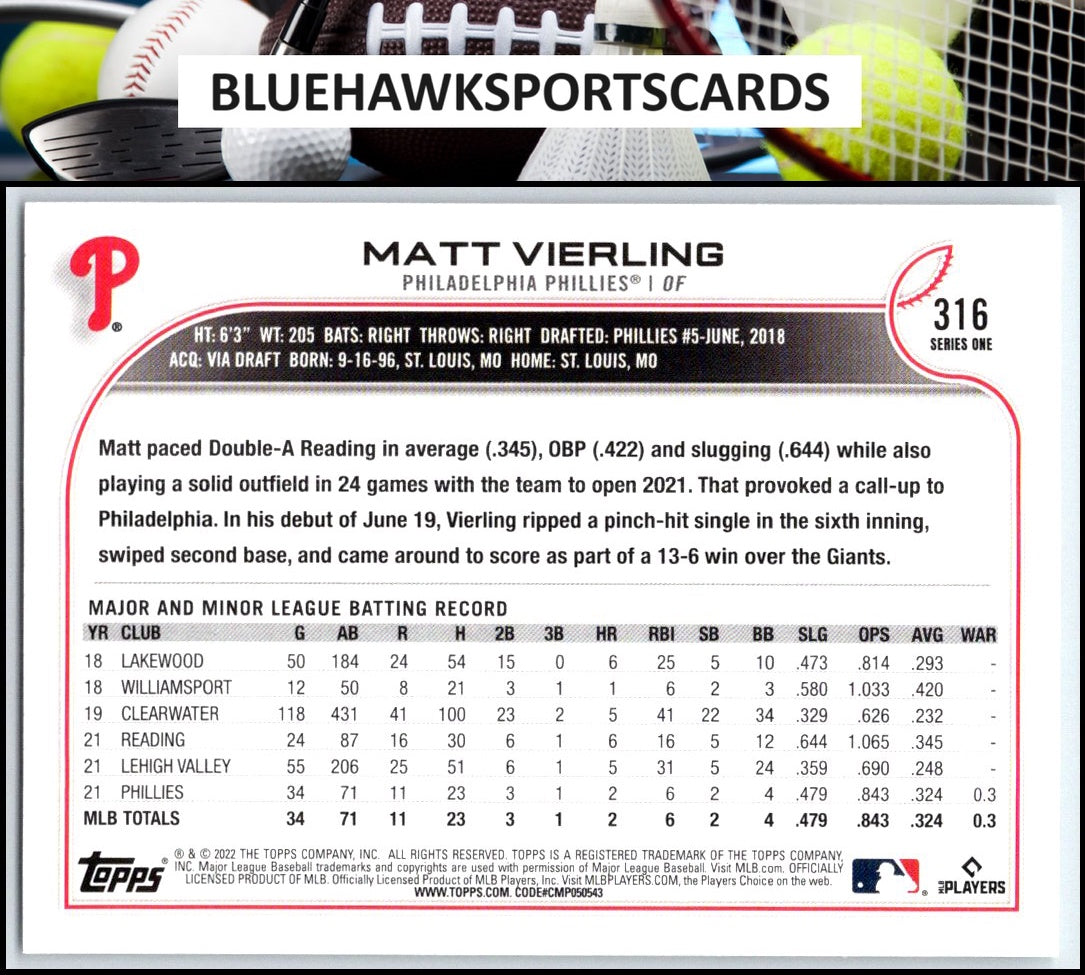 2022 Topps #316 Matt Vierling