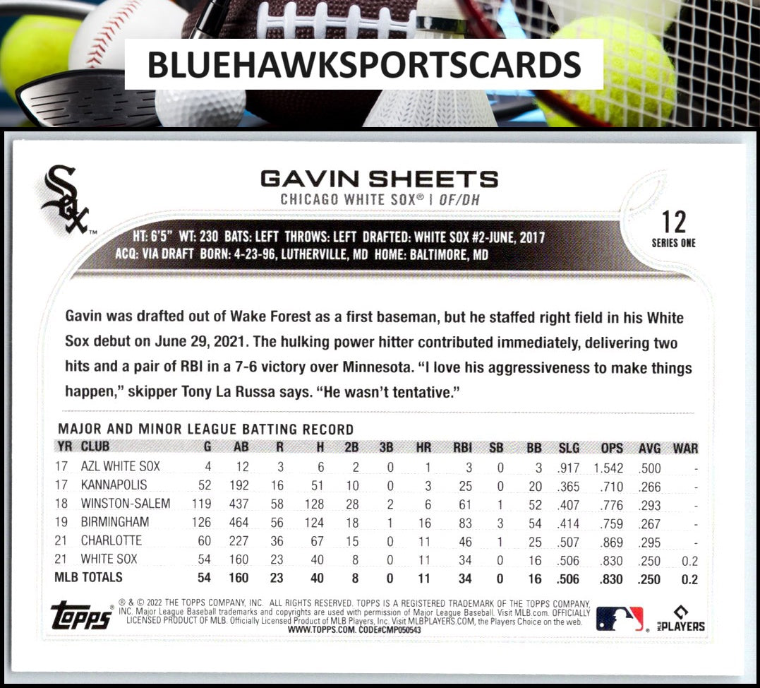 2022 Topps #12 Gavin Sheets
