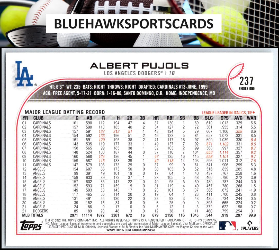2022 Topps #237 Albert Pujols