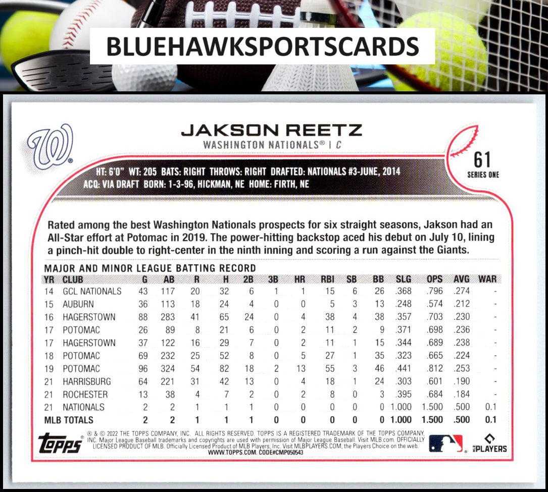 2022 Topps #61b Jakson Reetz