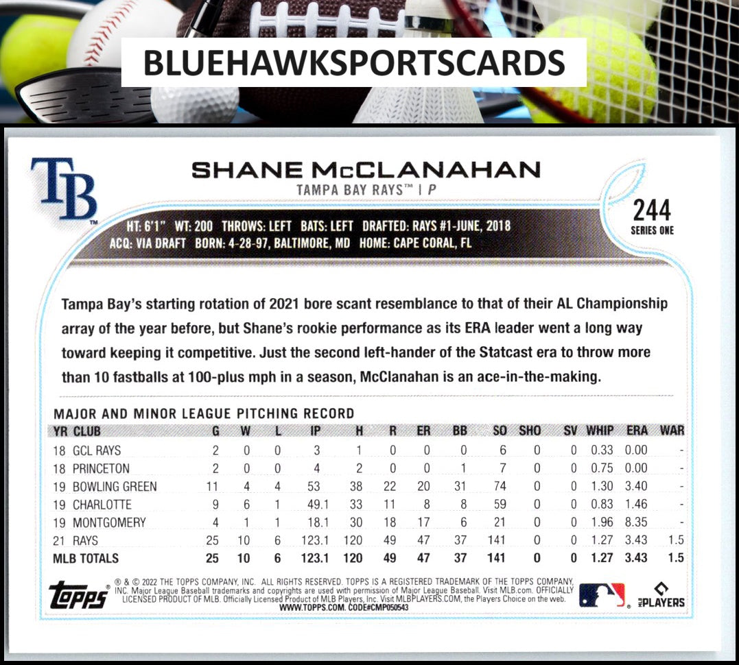 2022 Topps #244 Shane McClanahan