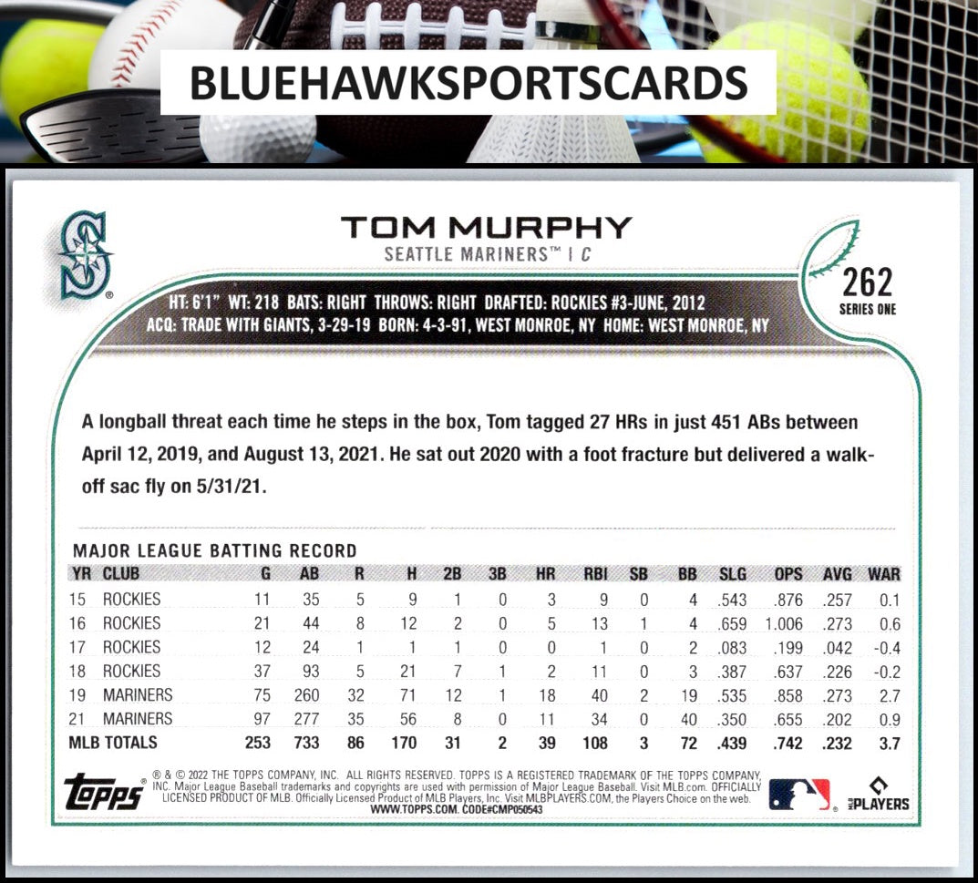 2022 Topps #262 Tom Murphy Royal Blue