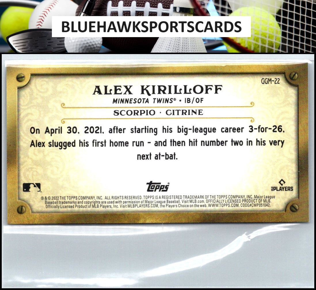 2022 Topps Gypsy Queen #GGM-22 Alex Kirilloff Gypsy Gems Minis