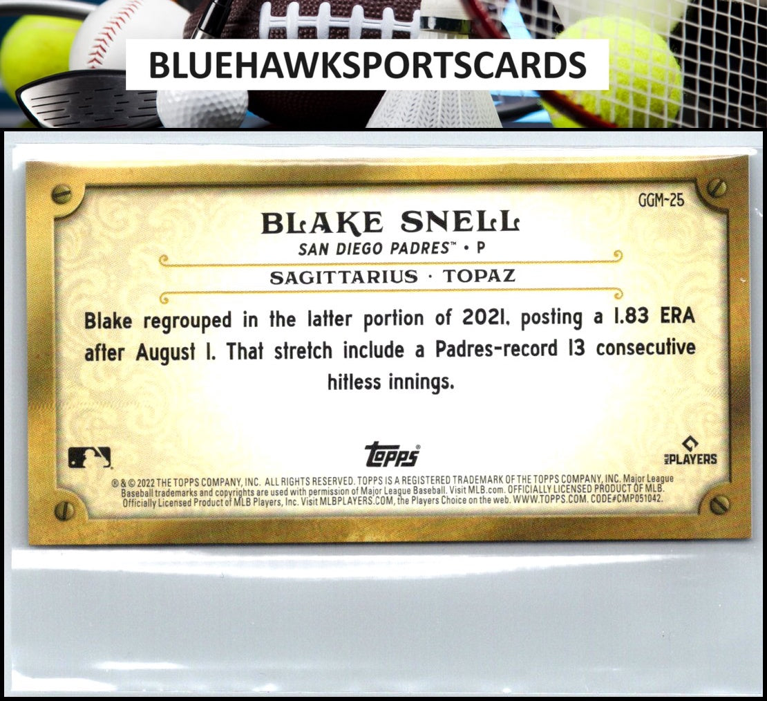 2022 Topps Gypsy Queen #GGM-25 Blake Snell Gypsy Gems Minis
