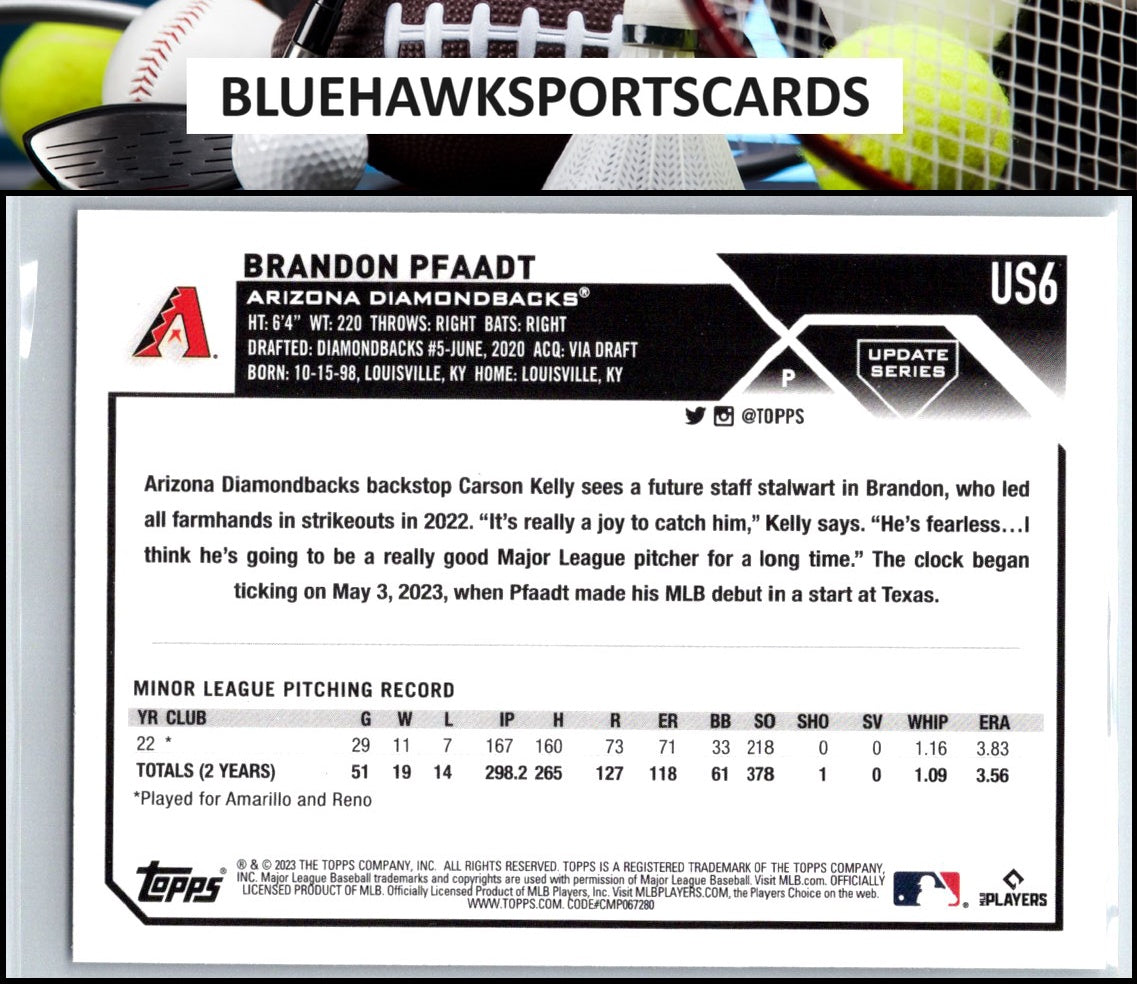 2023 Topps Chrome Update #USC156 Brandon Pfaadt Prism